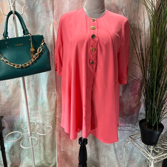 Women's Pink Button Down Shirt - Picture 1 of 15